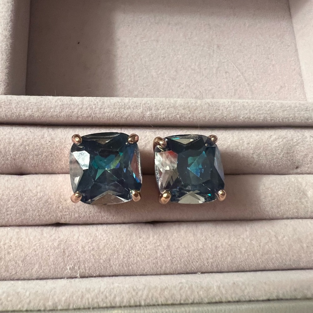 Kate Spade Blue Ombre  and Gold Square Earrings